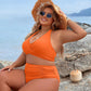 🩱2025 Vânzare la cald 💖- Modest set de bikini cu talie înaltă