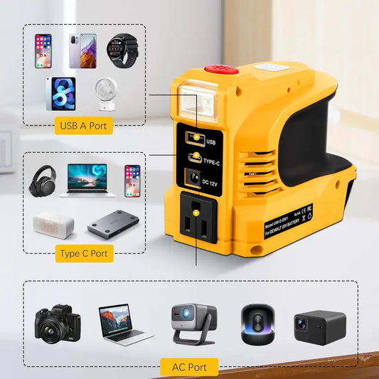 ⚡Invertor compact DC la AC - Potrivit pentru mașini, rulote, în aer liber ( Livrare gratuită )