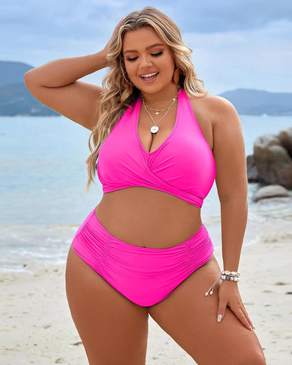 🩱2025 Vânzare la cald 💖- Modest set de bikini cu talie înaltă