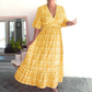 🌸 Eleganța simplă: Rochie florală plus size cu decolteu în V 👗