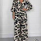 ✨【M-4XL】🔥Salopeta cu decolteu în V cu imprimeu leopard😍💖🌷