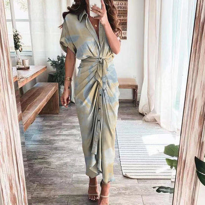 🔥2024 New Hot Sale-Rochii de cămașă cu buton de satin pentru femei👗