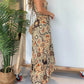 Femei Sexy Spaghete curea florale imprimare rochie lungă李如意