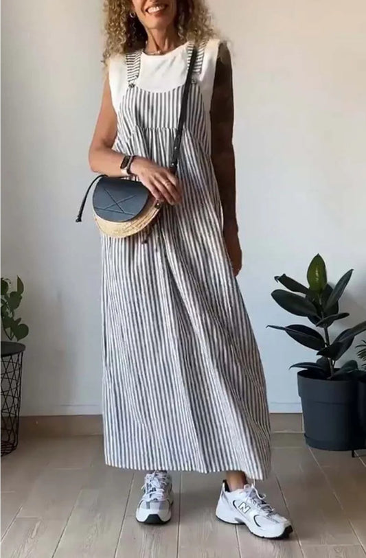 💃Casual rochie cu dungi Camisolă