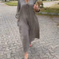 👗Rochie cu decolteu în V din bumbac și in