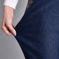 👖 Blugi pentru femei cu buzunare laterale și talie elastică în talie