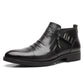 💁‍♂️Cizme bărbătești din piele cu închidere cu fermoar dublu și vârf ascuțit👞
