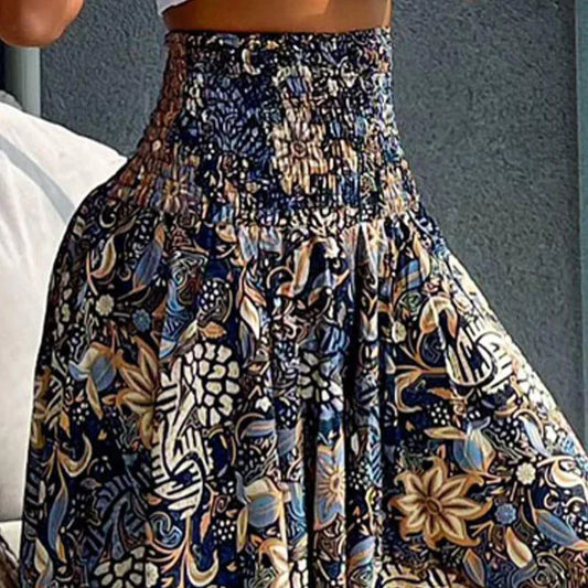 👗 Fustă Feminină cu Talie Înaltă 🌸 | Imprimat Floral | Material Fluide | Mărimi M-2XL