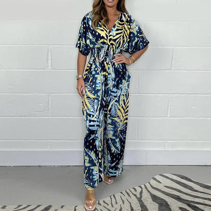 💖2025 Femeii Fashion Leaf Print Jumpsuit