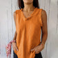 💝Tricou fără mâneci din in și bumbac pentru femei