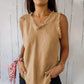 💝Tricou fără mâneci din in și bumbac pentru femei