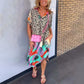 💝Vara respirabil V-Neck imprimate vrac rochie🌟