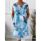 Fluture imprimat vrac genunchi lungime rochie