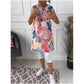 Fluture imprimat vrac genunchi lungime rochie