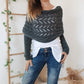 Femeii tricotate Cut-Out șal Poncho Wrap