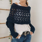 Femeii tricotate Cut-Out șal Poncho Wrap
