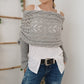 Femeii tricotate Cut-Out șal Poncho Wrap