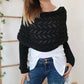 Femeii tricotate Cut-Out șal Poncho Wrap