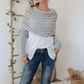 Femeii tricotate Cut-Out șal Poncho Wrap