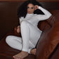 Gât înalt Slim Stretch One-piece Fitness Bodysuit