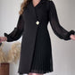 👗Rochie Define pentru femei cu talie plisată și guler evazat