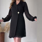 👗Rochie Define pentru femei cu talie plisată și guler evazat