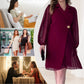 👗Rochie Define pentru femei cu talie plisată și guler evazat