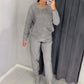 💝Hanorac pentru femei cu sclipici din pietre și set de pantaloni casual din 2 piese