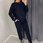 💝Hanorac pentru femei cu sclipici din pietre și set de pantaloni casual din 2 piese