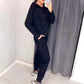 💝Hanorac pentru femei cu sclipici din pietre și set de pantaloni casual din 2 piese