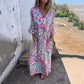 【S-3XL】🌸Rochie maxi cu imprimeu V pentru primăvara/vara 2025