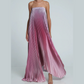 💖 Rochie de seară plisată ombre, fără bretele