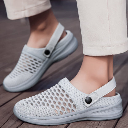 Moda Mesh respirabil jumătate Slip-On Sandale