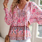 💖VÂNZARE ÎN ULTIMA ZI 50% REDUCERE💖Moda femeilor imprimate v-Neck Long Sleeve Shirt