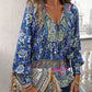 💖VÂNZARE ÎN ULTIMA ZI 50% REDUCERE💖Moda femeilor imprimate v-Neck Long Sleeve Shirt