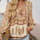💖VÂNZARE ÎN ULTIMA ZI 50% REDUCERE💖Moda femeilor imprimate v-Neck Long Sleeve Shirt