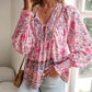 💖VÂNZARE ÎN ULTIMA ZI 50% REDUCERE💖Moda femeilor imprimate v-Neck Long Sleeve Shirt