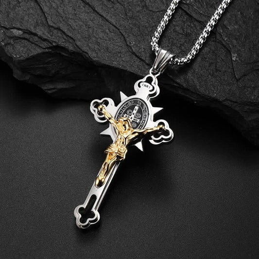 Colier Talisman cu Crucea Sf. Benedict – Protecție și Putere 🙏✨