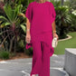 💝 Set elegant cu top glam și pantaloni cu croială largă