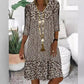 🌸Femei de moda imprimate Femei Mid Sleeve V-Neck Dress