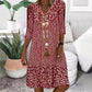 🌸Femei de moda imprimate Femei Mid Sleeve V-Neck Dress