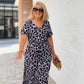 💃Rochie cu imprimare de leopard și gât în V🌹