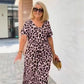 💃Rochie cu imprimare de leopard și gât în V🌹