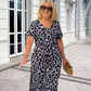 💃Rochie cu imprimare de leopard și gât în V🌹