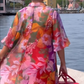 🌺 Rochie roșie din șifon cu imprimeu floral