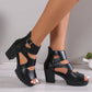 🔥Femeii Peep Toe Chunky Heel Sandal Booties