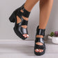 🔥Femeii Peep Toe Chunky Heel Sandal Booties