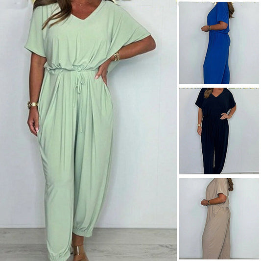 👗 Jumpsuit V-neck bumbac | Lejeră & elegantă 💃