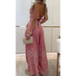 💖 Set etnic retro pentru femei – Top fără mâneci cu guler halter + pantaloni evazați