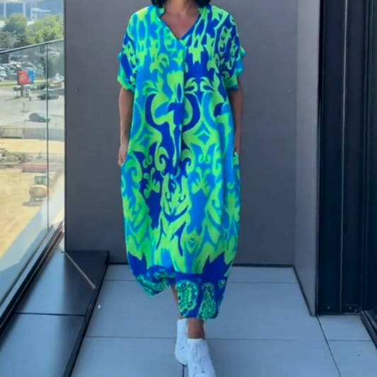 👗 Rochie Primăvară Femei cu Decolteu V 🌸 | Imprimat Floral Elegant